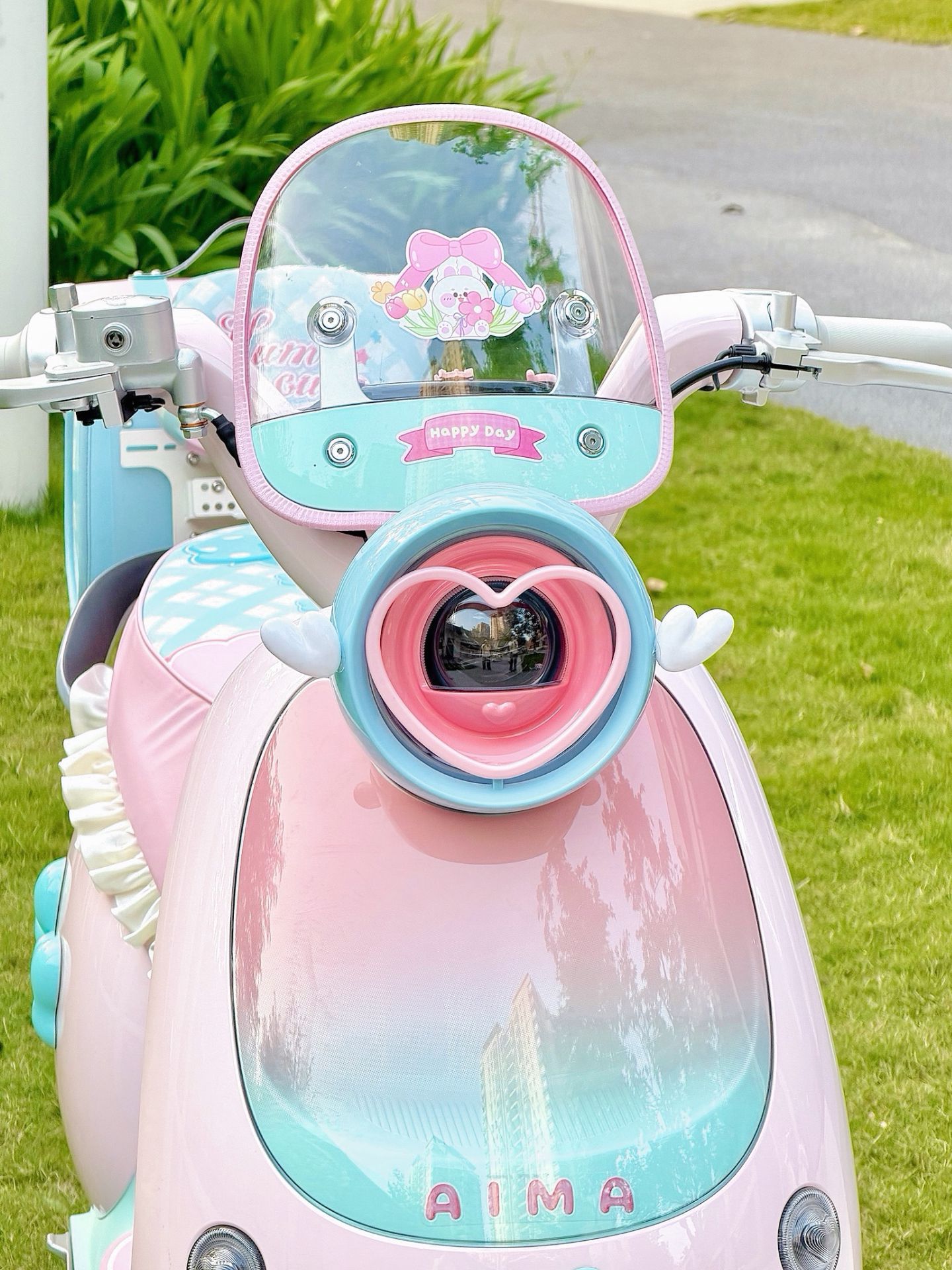 Suitable for Aima Lumi Metaverse Play Cute Headlight Cover Accessories Creative Modified Electric Scooter Hollow Headlight Shell
