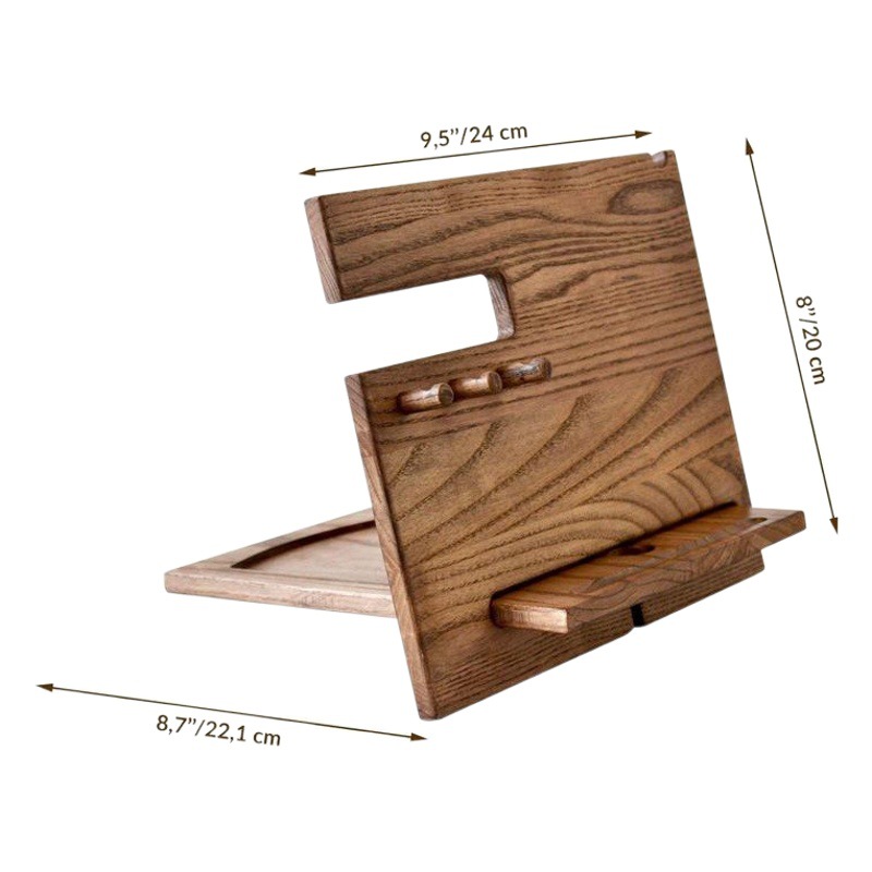 Creativo perezoso madera sólida base del teléfono móvil multifuncional colgante reloj gafas clave joyería soporte de almacenamiento Escritorio