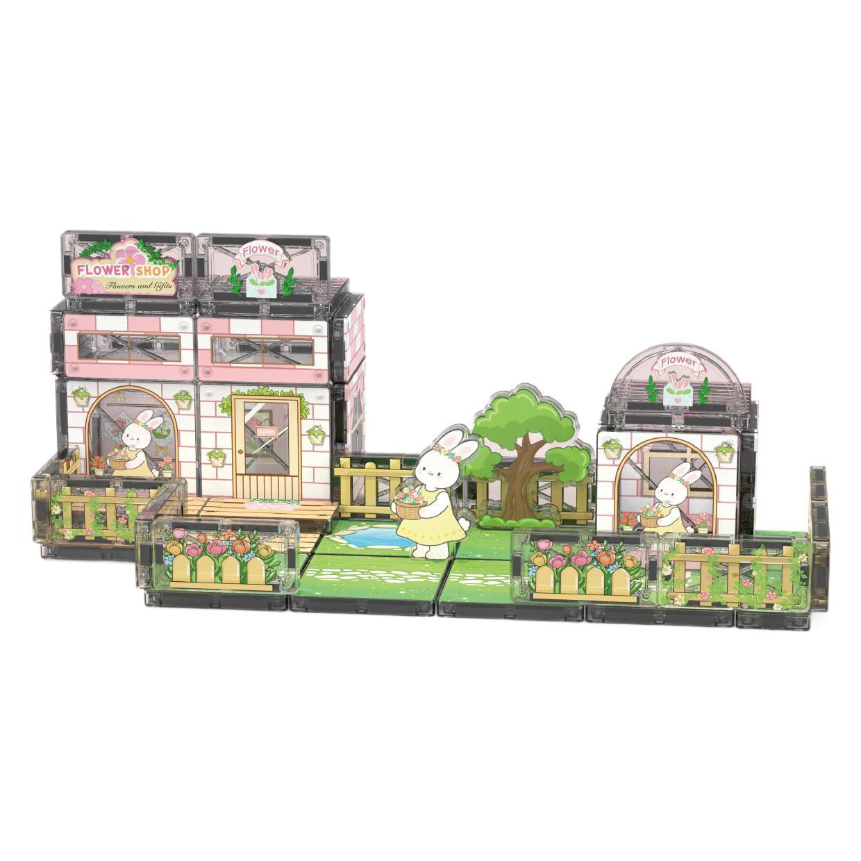 Street View Magnetic Piece Kids DIY Juguetes hechos a mano Magnetic Stick Blocks Juguetes de ensamblaje tridimensional Juguetes de regalos para chicas