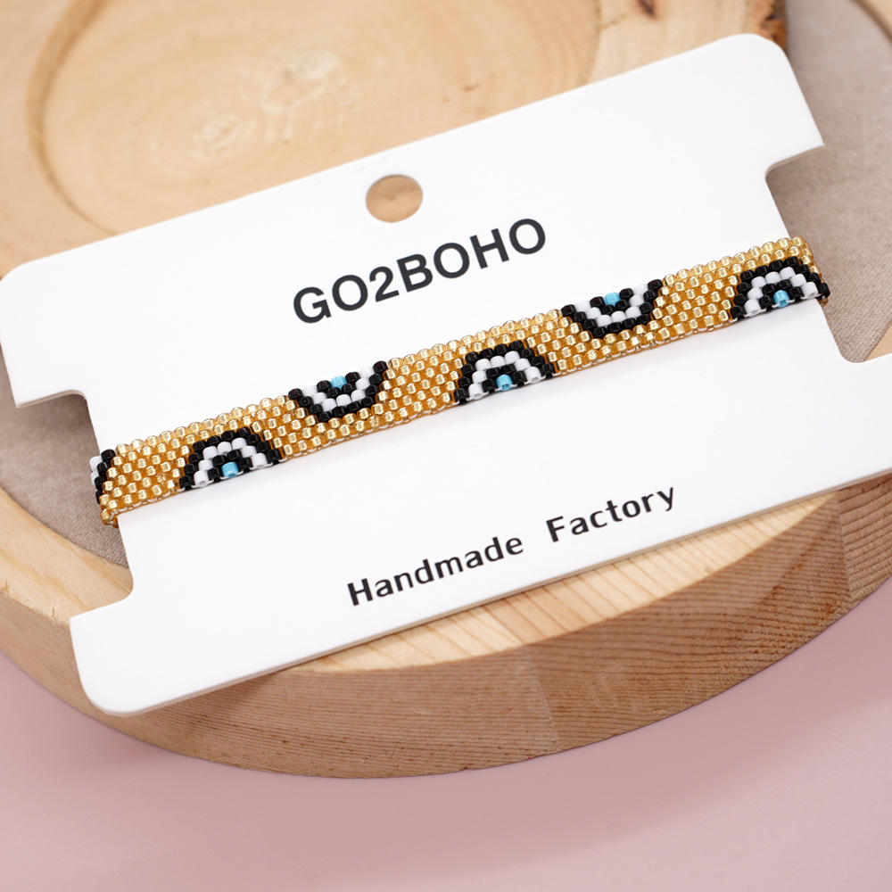 3g Weight Bracelets Classification Holiday Occasion Glass Material Geometric Pattern Women'S Gender Bohemian Style Bohemian Geometric Glass Bracelets 5