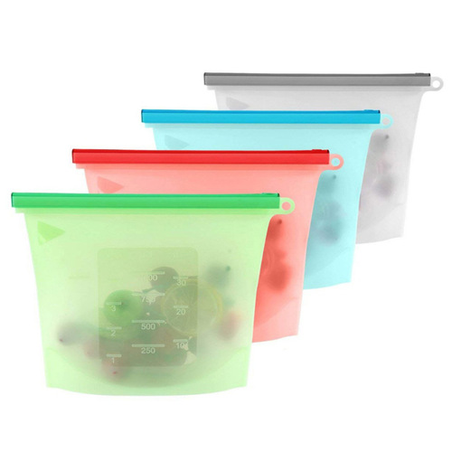 Food silicone fresh-keeping bag Vegetable and fruit refrigerated ziplock bag Food frozen fresh-keeping storage bag