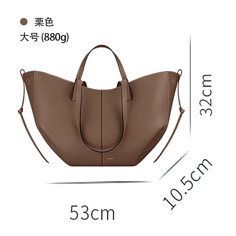 クロスボーダー高バージョン本革POEIVE大容量ショッピングバッグ片肩手提げトート翼女性カバンシワバッグ