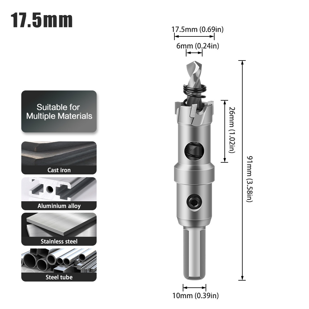 Abridor de agujero de aleación 5A de alto grado Abridor de agujero de acero inoxidable de alto grado TCT