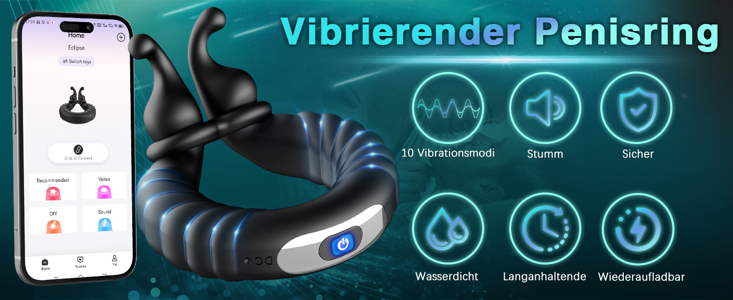 Rechargeable 10-Frequency Vibrating Silicone Lock Ring with Remote Control — detail image 9