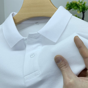 Pique Cotton Short-Sleeved Shirt Men's Summer Pure White Youth Simple Casual Top Shirt Trend 2025