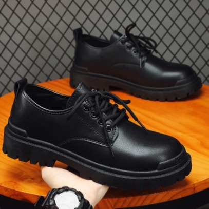 Zapatos de cuero pequeños para hombres de otoño nuevos zapatos de trabajo retro de alto bajo estilo británico zapatos de boda zapatos de moda de cuatro estaciones