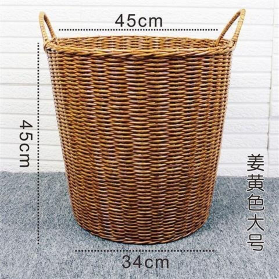 New Plastic Dirty Clothes Basket Hand-Woven Frame Clothes Laundry Basket Household Rattan Large Blue Basket Toy Storage Basket