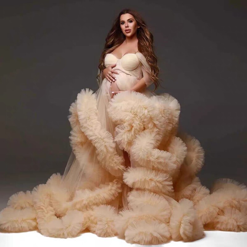 Maternity Dress, Long Robe, Export Long Style, Transparent and Sexy Mommy Dress, French Style Photo Shoot Dress, Cake Dress, Private Photo Shoot Dress