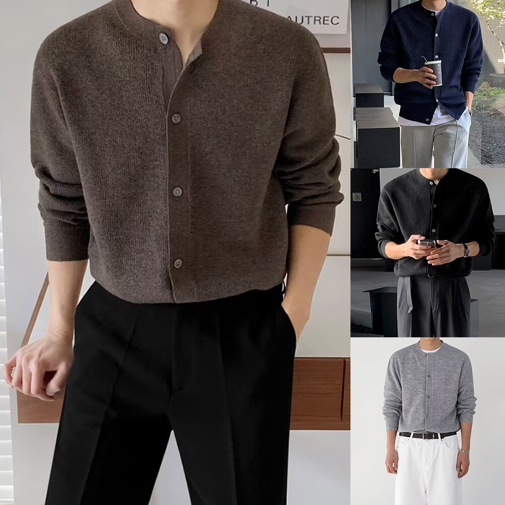 Cardigan Knitwear Men's Light Luxury British Business Slim Fit High-End Knitwear Trendy Brand Foreign Trade Cross-Border Wholesale