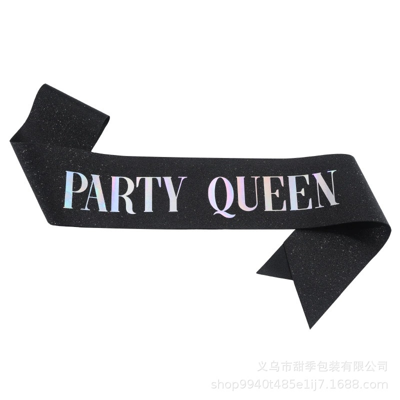 Cumpleaños en stock, banda de cumpleaños, correa de etiqueta, corona de oro rosa, correa de hombro