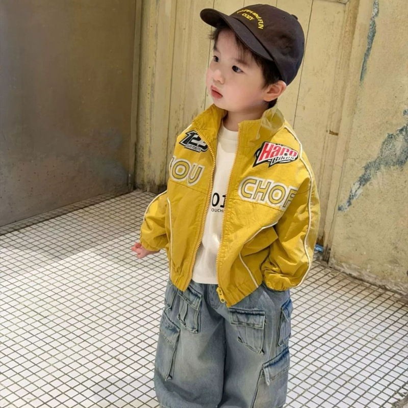 Boys' new spring and autumn Korean-style jacket, stylish and trendy outerwear for toddlers and children, versatile biker jacket for young kids Boys' new spring and autumn Korean-style jacket, stylish and trendy outerwear for toddlers and children, versatile biker jacket for young kids