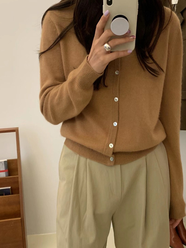 针织衫女开衫春秋2025新款薄款外穿秋季灰色外搭上衣秋冬毛衣外套|undefined