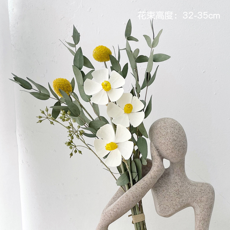 Decoración interior sala de estar interior flores secas bouquet ornamentos nórdico suave decoración de mesa creativa vinero image 9