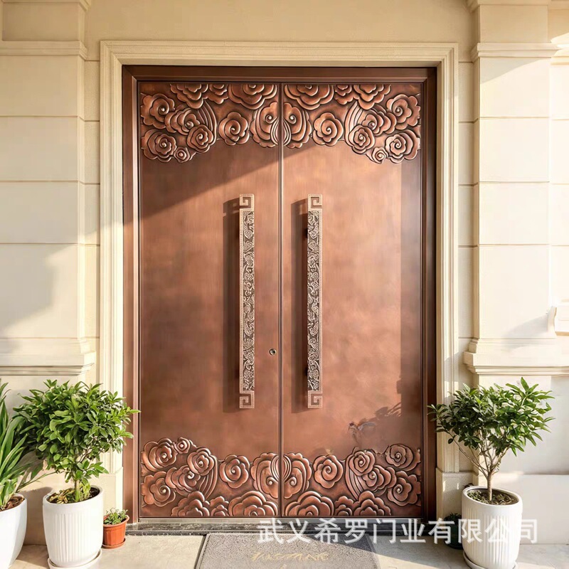 New Chinese-style entrance door manufacturer customizes villa entrance doors, cast aluminum doors, all-aluminum doors, export double-leaf entrance doors New Chinese-style entrance door manufacturer customizes villa entrance doors, cast aluminum doors, all-aluminum doors, export double-leaf entrance doors