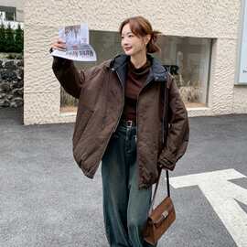 2025年冬季新款减龄百搭舒适又亲肤休闲提升品质假两件棉衣外套潮