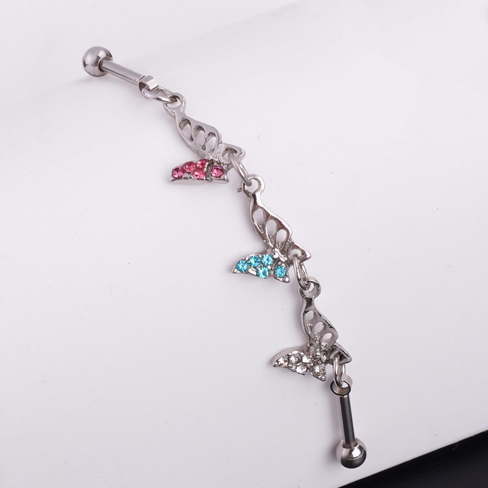 欧米の国境を越えた電気商の新型ステンレス工業横棒ピアス愛桃心バーベル耳骨釘穿刺アクセサリー