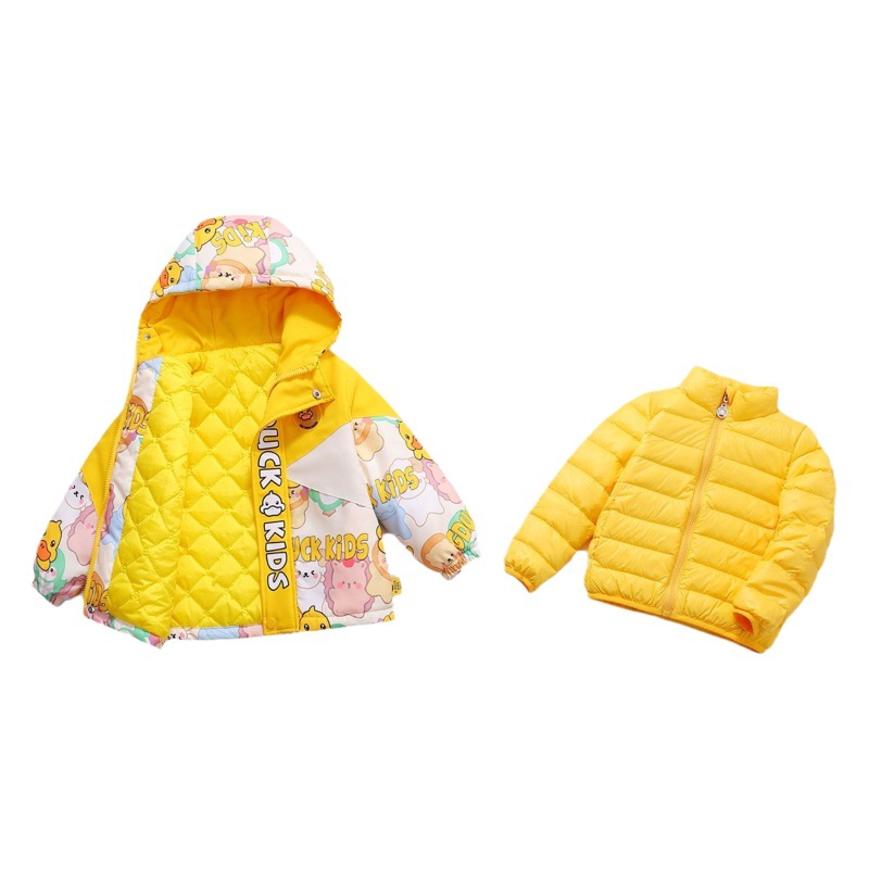[New] little yellow duck jacket children's three-in-one boys and girls spring and autumn two-piece thickened warm