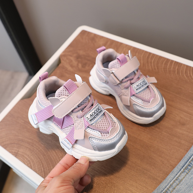Kindervader 2024 lente nieuwe meisjes vrije tijd mesh ademende midden kleine jongens en baby's loopschoenen_voghion.com