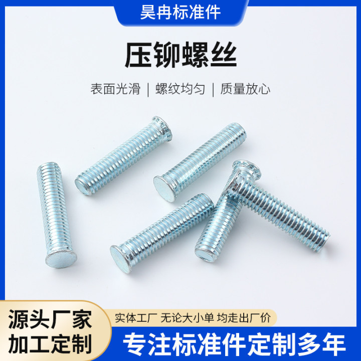 Pressure Riveting Screws, Blue-Plated White Zinc Pressure Riveting Screws, Round Head Sheet Metal Pressure Riveting Screws, Pressure Plate Screws Fhm3-M10