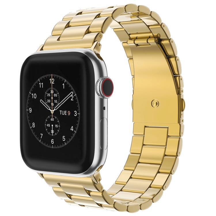Para Apple Watch38 - 49mm tres cuentas correa de acero inoxidable diseño de hebilla plegable correa de metal de negocios