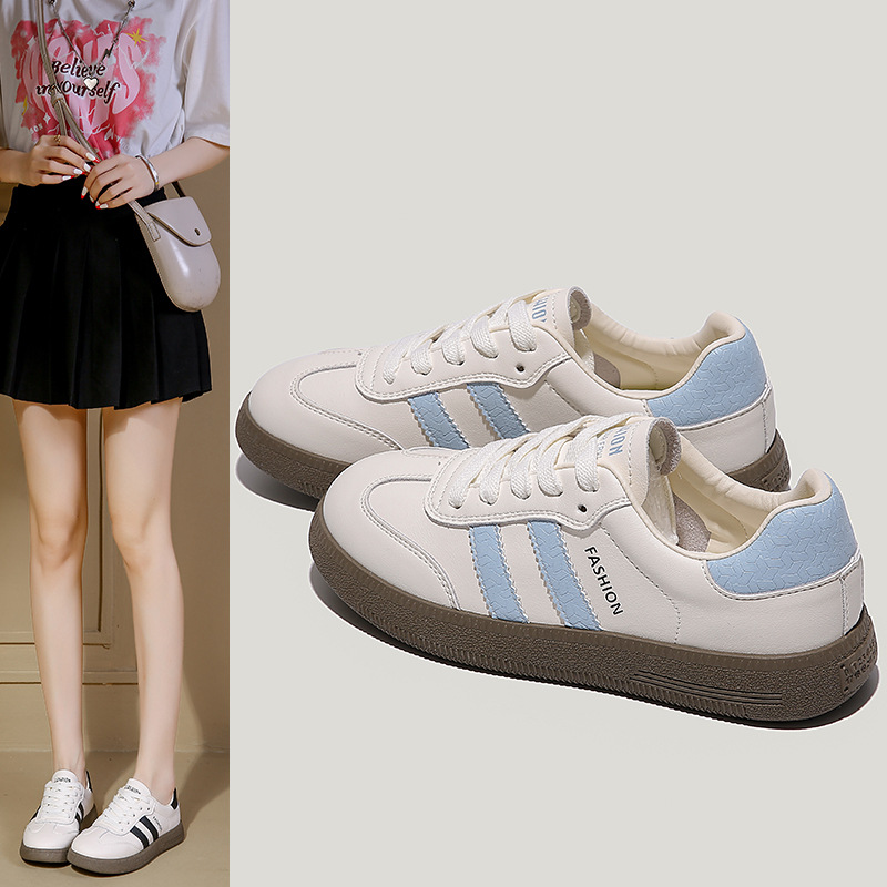 Dexun White Shoes For Women Versatile Spring And Autumn Flat Thick Sole 2025 Summer New Trendy Hot-Selling Casual Sports_voghion.com