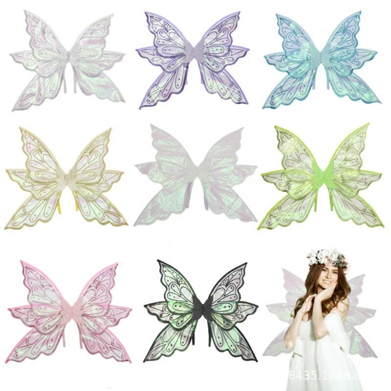 Cross-border Christmas New Holiday Party Performance Props Colorful Fairy Wings Butterfly Elf Wings Cross-border Christmas New Holiday Party Performance Props Colorful Fairy Wings Butterfly Elf Wings