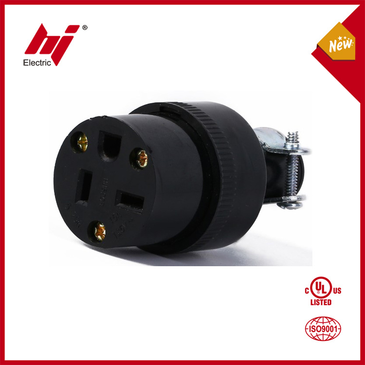 现货带接地20A电源插座NEMA5-20C接线美式插座三芯工业直插UL插座