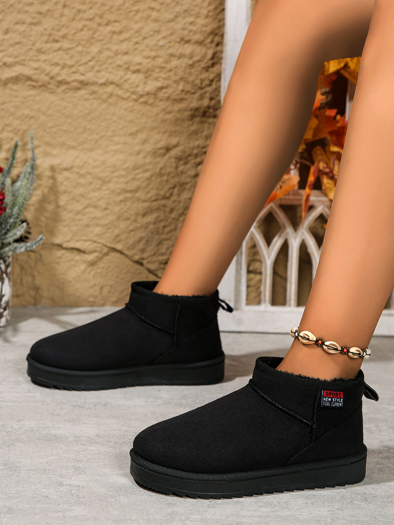 Women's Shoes Cotton shoes new snow boots women 2024 winter new velvet warm short boots large size thick soled cotton shoes_voghion.com