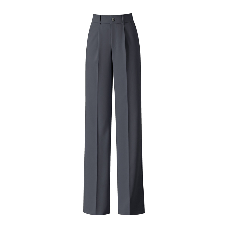 Wool Narrow Wide-leg Pants Women's High-waist 2024 Spring New All-match Loose Slim-fit Elasto Waist Pants