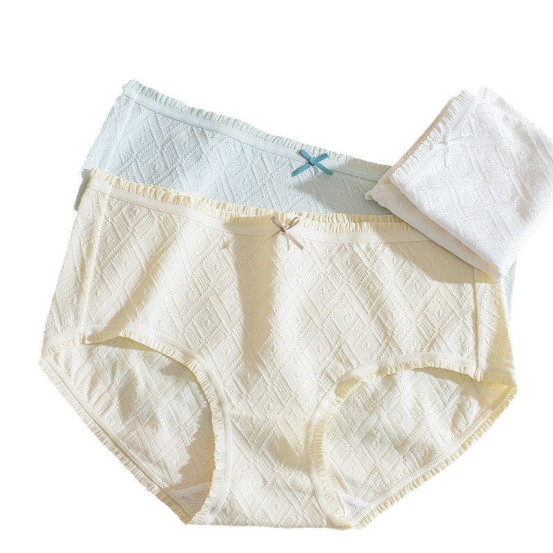 Jacquard de algodón para niñas, calzoncillos cómodos de cintura transpirables, calzoncillos de seda de morera 10A, calzoncillos antibacterianos para mujeres