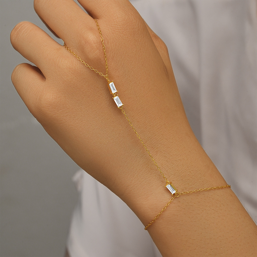 Zircon Inlay Material Bracelets Classification 925 Sterling Silver Bracelets Simple Style Shiny