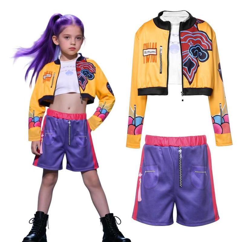 跨境新款女孩恶魔猎人KPOP流行歌手万圣节服装装扮舞台套装服装|undefined