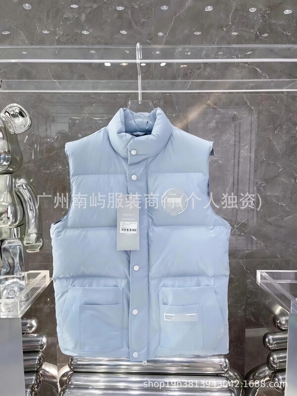 跨境现货大鹅家白标男女短款秋冬背心坎肩棉服马甲保暖加厚外套款|undefined
