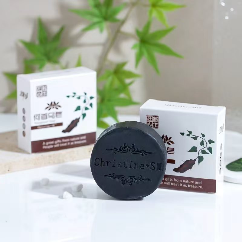 何首乌侧伯叶手工洗发皂植物草本洗头皂泡沫温和香皂批发精油皂