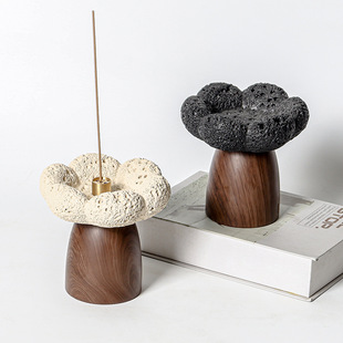 Modern Minimalist Ins Wabi-Sabi Style Cement Incense Holder Creative Incense Stand for Bedroom Agarwood Incense Decoration
