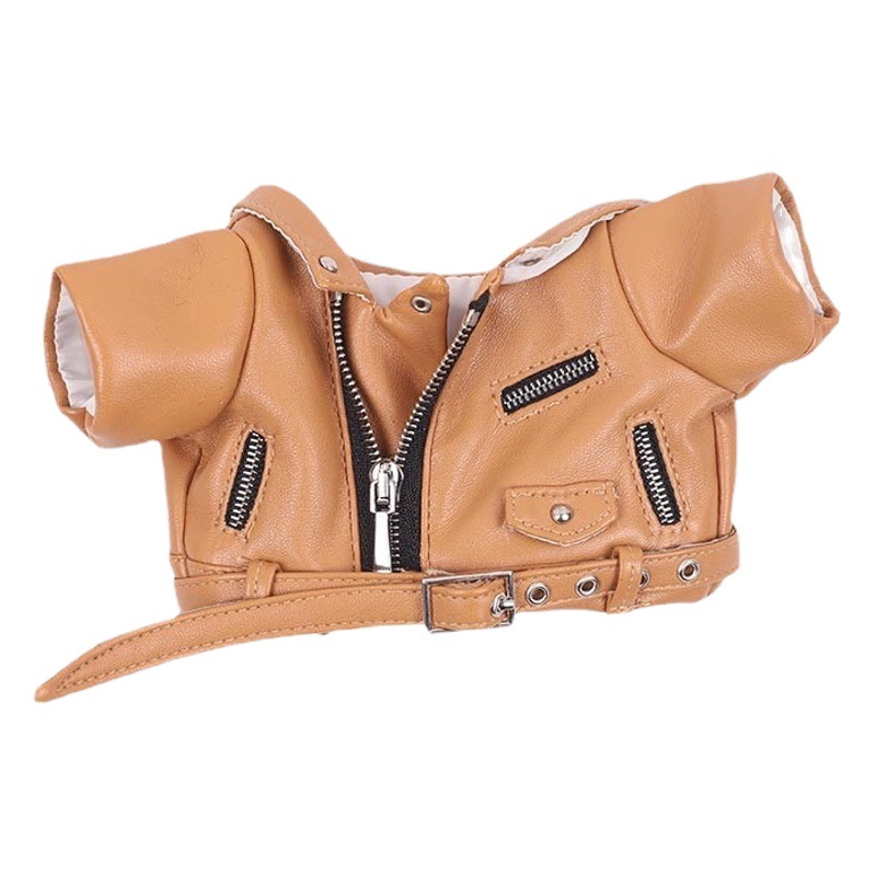 20cm ropa del bebé chaqueta de cuero ropa de la motocicleta ropa de cuero de algodón muñeca de la muñeca ropa de algodón Muñeca mismo estilo ropa de cuero