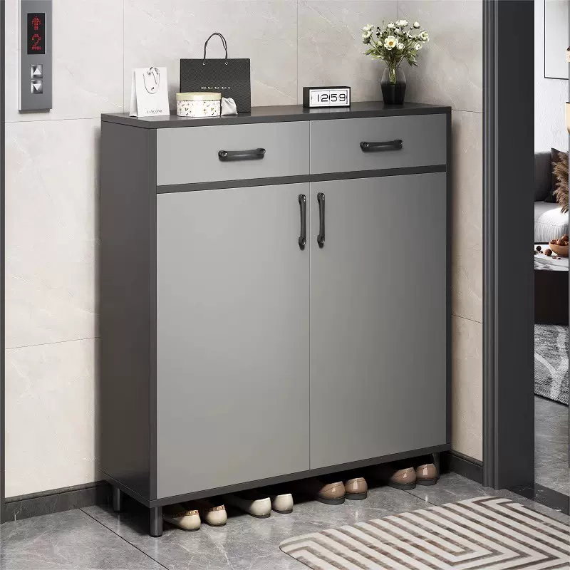 鞋柜家用门口室内简易玄关柜入户靠墙储物柜一体收纳阳台楼道鞋架