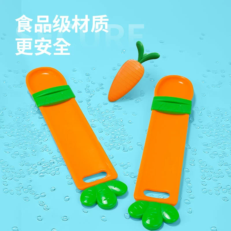 Ложка-дозатор для лакомств для кошек в форме моркови, устройство для подачи лакомств одной рукой, дозатор для лакомств для домашних животных, портативный скребок для лакомств для кошек.