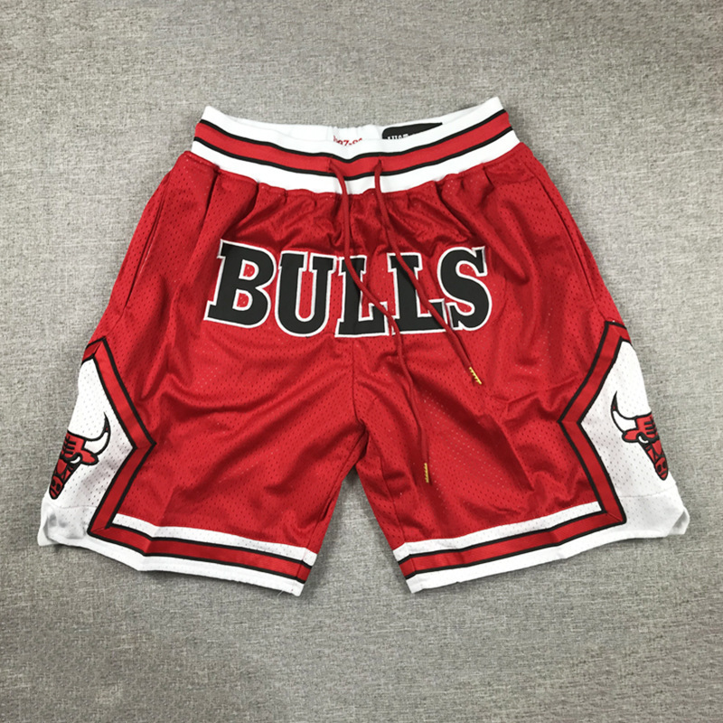 Bulls Sports Pants Chicago Bulls Basketball Pocket Pants Dense Embroidered Shorts Retro Basketball Shorts Shorts