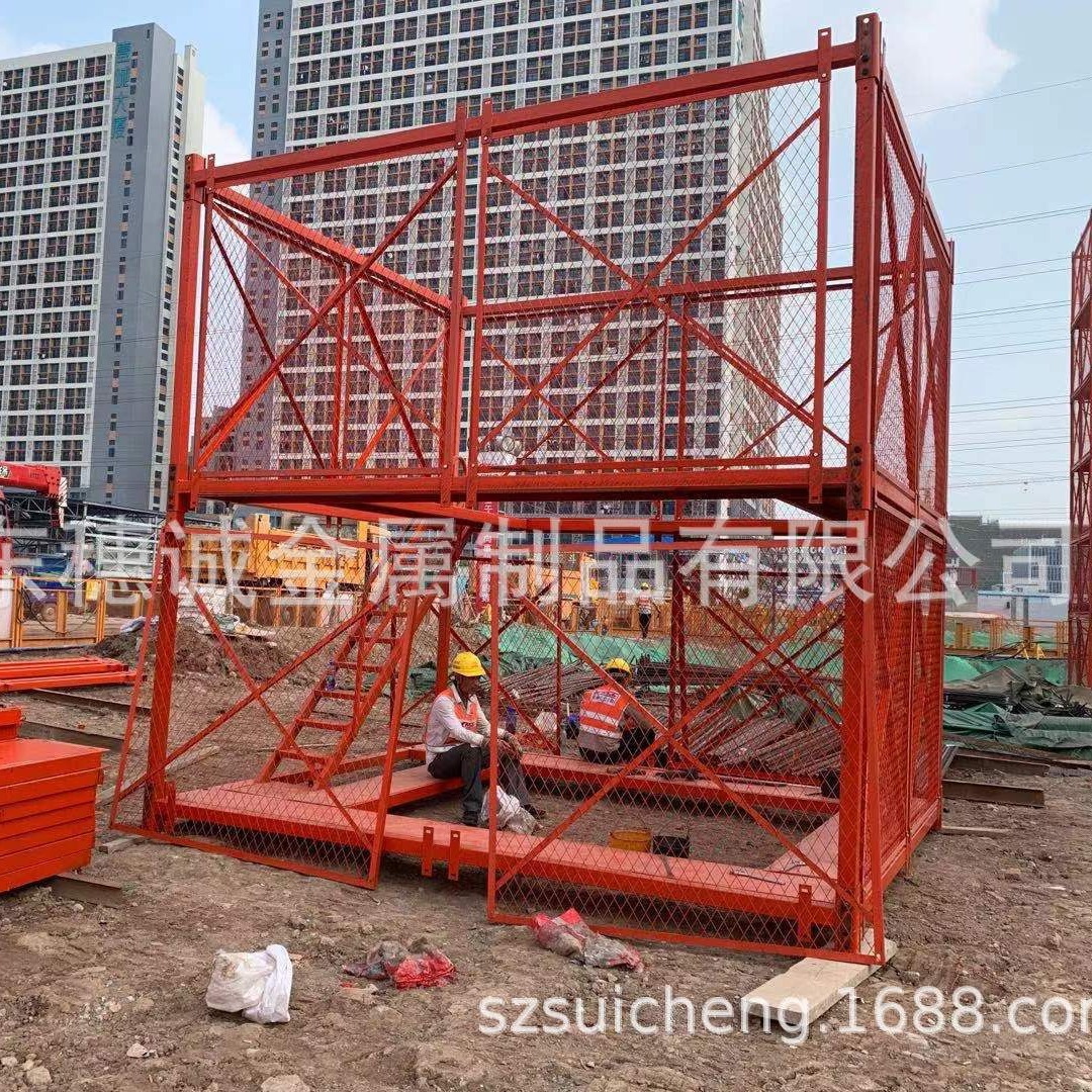 厂家供应批发安全梯笼爬梯建筑箱式防护梯笼墩柱盖梁施工平台笼梯