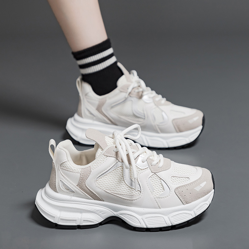 Zapatos de papá de suela gruesa para mujer 2023 nuevos zapatos de mujer retro versátiles de malla con suela gruesa aumentada 1103 image 4