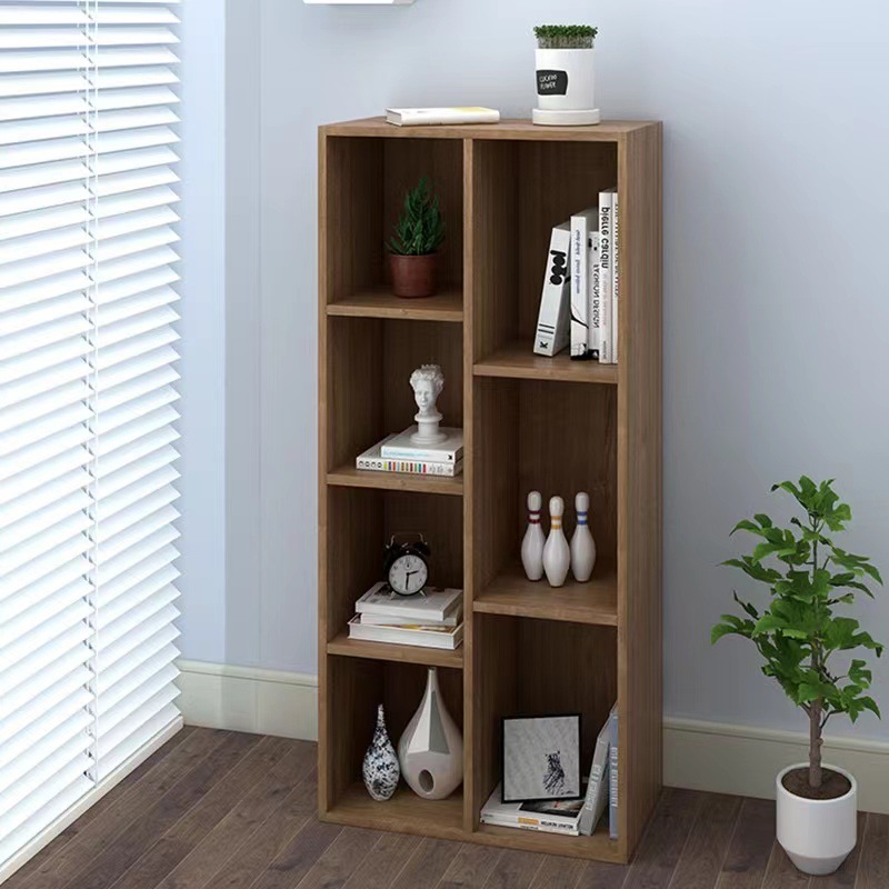 简易五格承重书架创意木质格子书本储物柜自由组合收纳柜