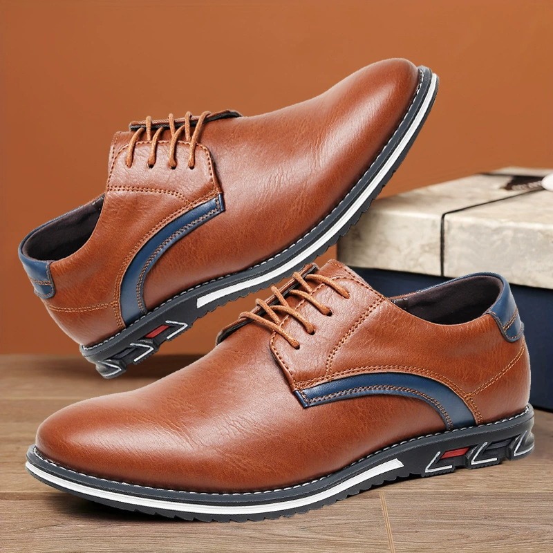 Трансграничная обувь, мужская обувь, универсальная повседневная обувь, мужская весенняя кожаная обувь Wenzhou, мужская элитная обувь в британском стиле в стиле ретро, ​​мужская обувь