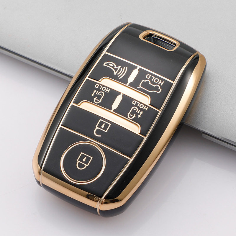 Cross-Border Hot-Selling Recommendation: Suitable for Kia Koup Key Cover, 22 Models of Korean Kia 6-Button Gold-Edged Car Key Case Cross-Border Hot-Selling Recommendation: Suitable for Kia Koup Key Cover, 22 Models of Korean Kia 6-Button Gold-Edged Car Key Case