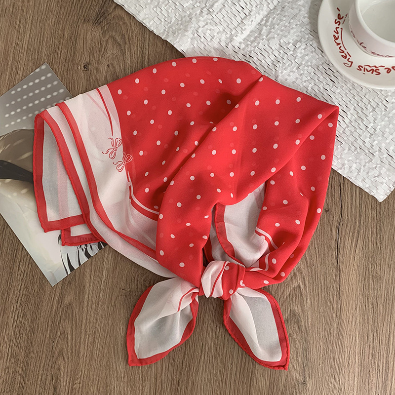 Bufanda de seda Georgette Bufanda cuadrada pequeña con cuello Nueva bufanda pequeña con estampado de anacardo de moda Bufanda de sentido avanzado Bufanda de chal