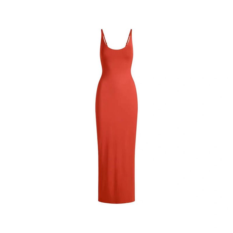 SKIMS ラウンドネックサスペンダーワンピース ロングスカート SMOOTH LAYERS SCOOP NECK LONG|undefined