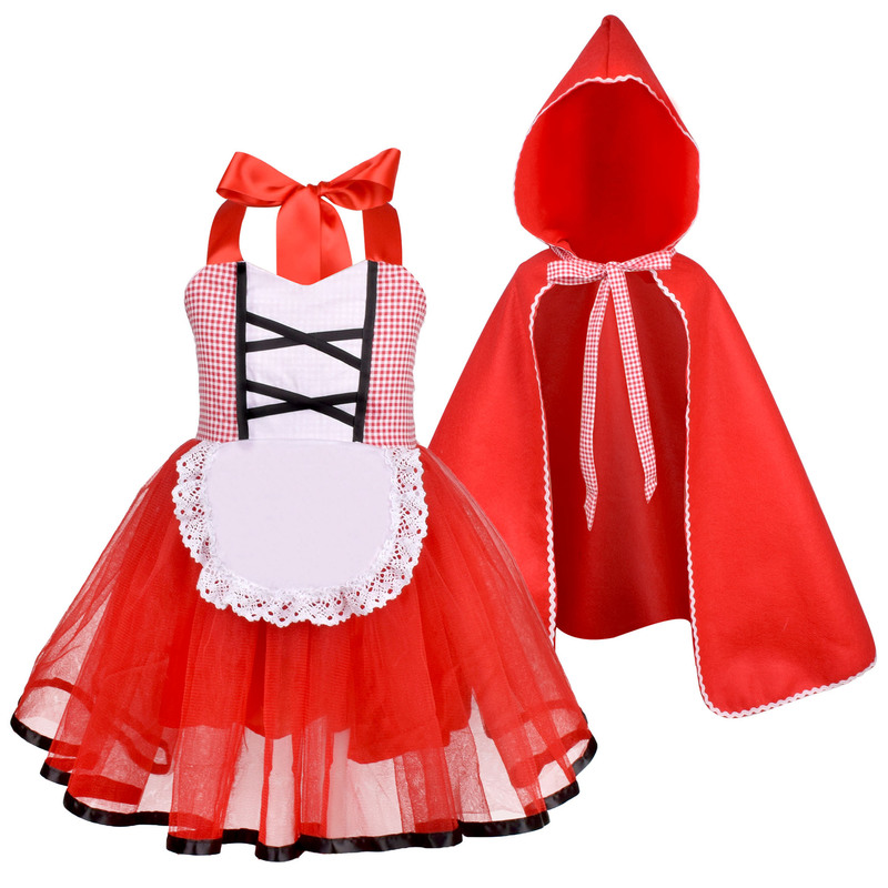 Cross-border Little Red Riding Hood Halloween dress up costume children's story show dress cloak Amazon dress