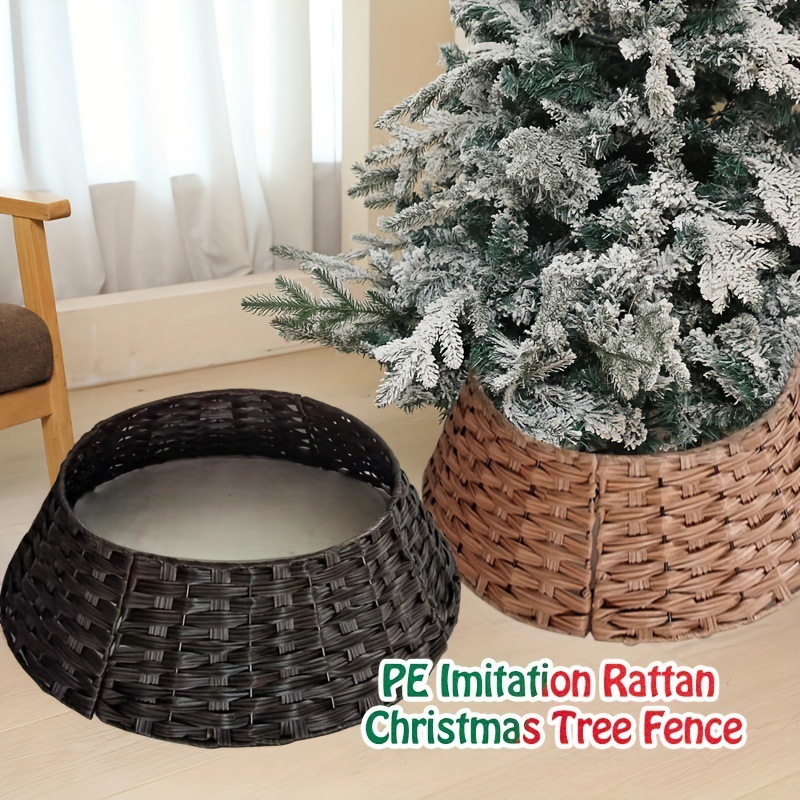 Cross-Border Christmas Tree Skirt, Christmas Tree Base Fence, Christmas Handmade Woven Decorations