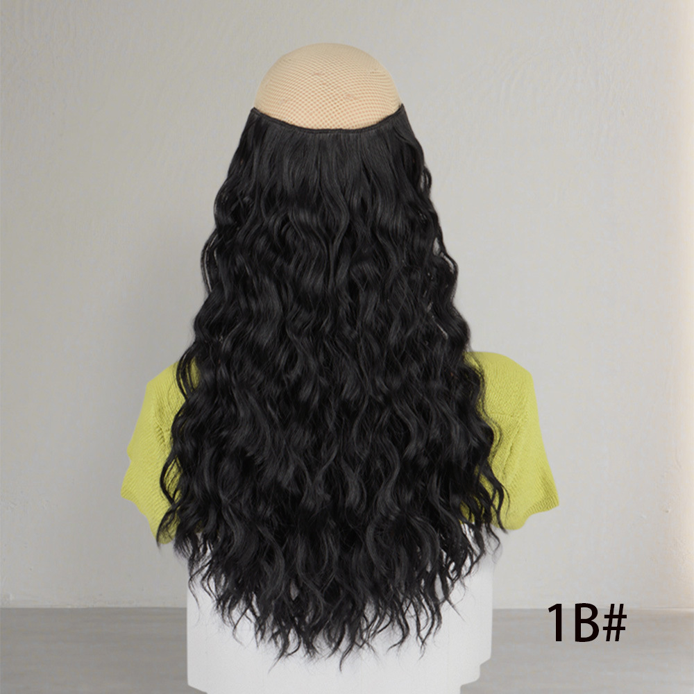 Comercio exterior europeo y americano, hoja de cabello ondulado de agua, en forma de U, 6 tarjetas, cabello con tarjeta, fibra química de alta temperatura, hoja de peluca de seda de maíz sin costuras en stock