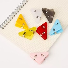 手账三角夹试卷书夹办公长尾夹子透明塑料文件票夹封口边角夹收纳